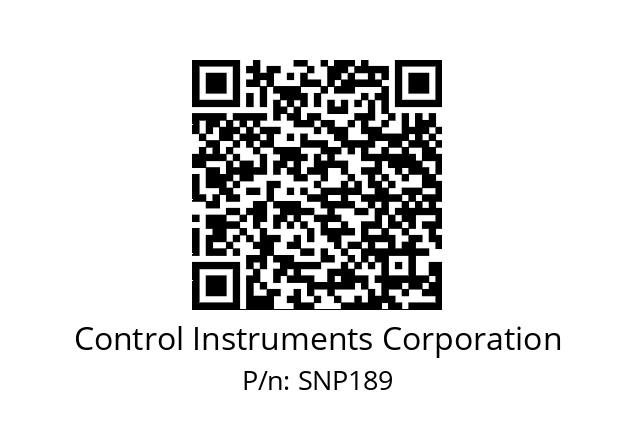   Control Instruments Corporation SNP189