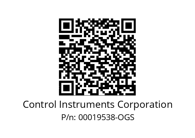   Control Instruments Corporation 00019538-OGS