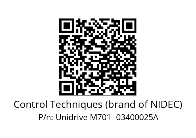   Control Techniques (brand of NIDEC) Unidrive M701- 03400025A