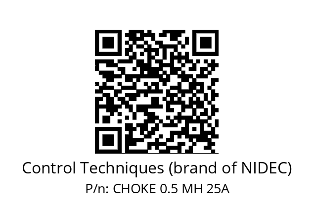   Control Techniques (brand of NIDEC) CHOKE 0.5 MH 25A