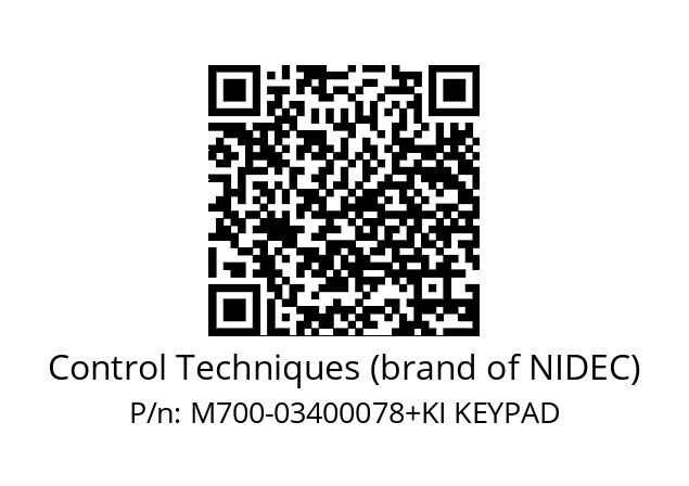   Control Techniques (brand of NIDEC) M700-03400078+KI KEYPAD