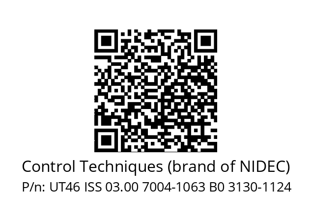   Control Techniques (brand of NIDEC) UT46 ISS 03.00 7004-1063 B0 3130-1124