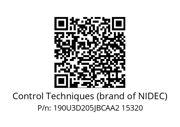   Control Techniques (brand of NIDEC) 190U3D205JBCAA2 15320