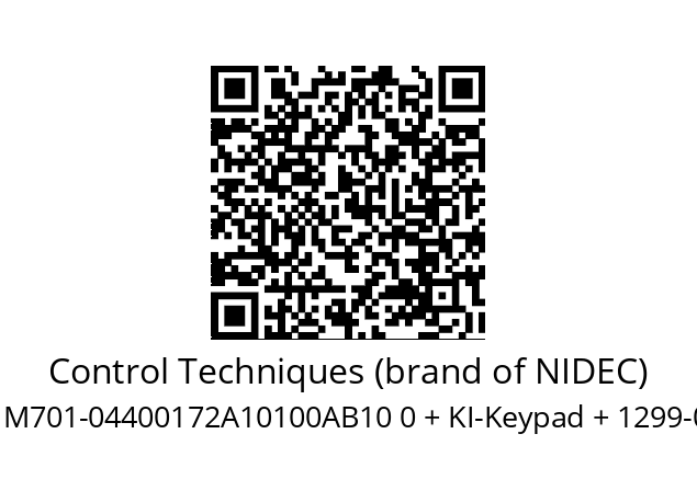   Control Techniques (brand of NIDEC) M701-04400172A10100AB10 0 + KI-Keypad + 1299-0003