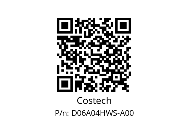   Costech D06A04HWS-A00