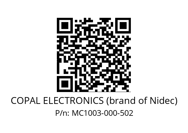   COPAL ELECTRONICS (brand of Nidec) MC1003-000-502