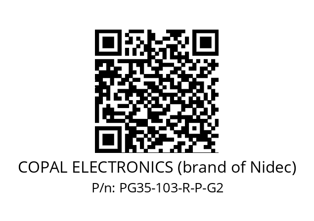   COPAL ELECTRONICS (brand of Nidec) PG35-103-R-P-G2