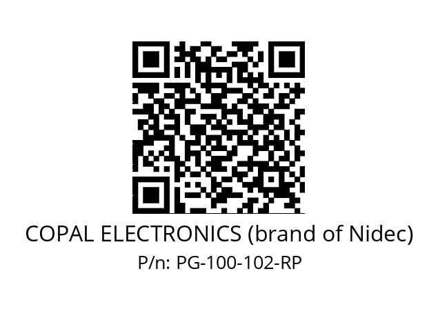   COPAL ELECTRONICS (brand of Nidec) PG-100-102-RP