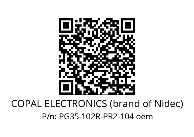   COPAL ELECTRONICS (brand of Nidec) PG35-102R-PR2-104 oem