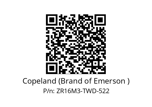   Copeland (Brand of Emerson ) ZR16M3-TWD-522