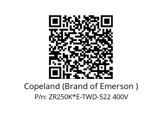   Copeland (Brand of Emerson ) ZR250K*E-TWD-522 400V