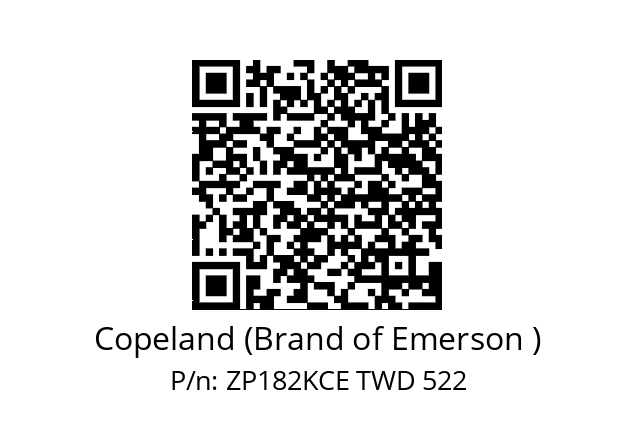   Copeland (Brand of Emerson ) ZP182KCE TWD 522