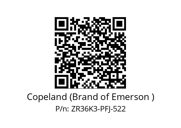   Copeland (Brand of Emerson ) ZR36K3-PFJ-522