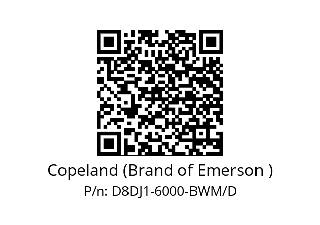   Copeland (Brand of Emerson ) D8DJ1-6000-BWM/D