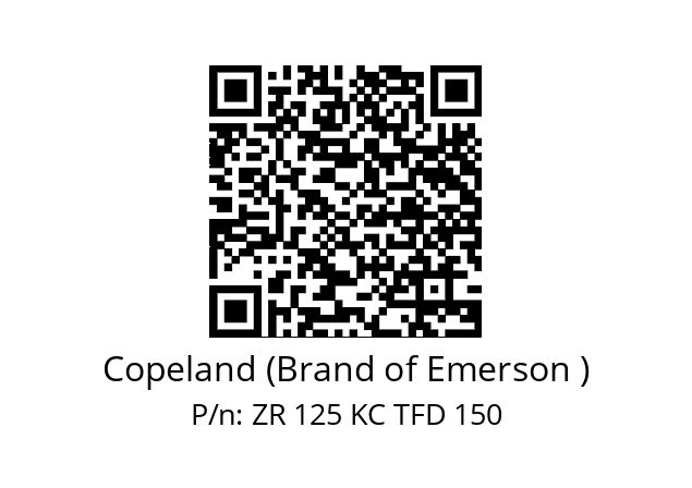   Copeland (Brand of Emerson ) ZR 125 KC TFD 150