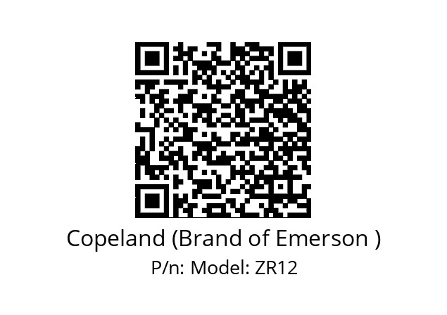   Copeland (Brand of Emerson ) Model: ZR12