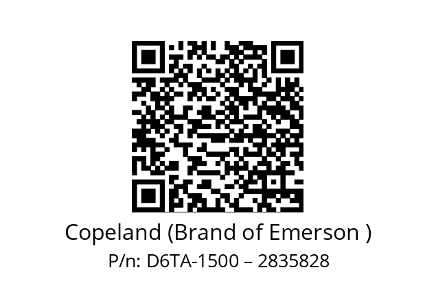   Copeland (Brand of Emerson ) D6TA-1500 – 2835828