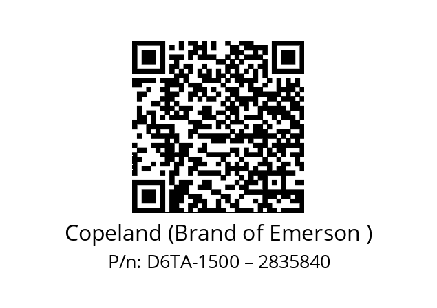   Copeland (Brand of Emerson ) D6TA-1500 – 2835840