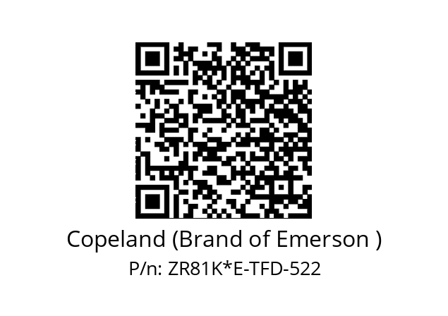   Copeland (Brand of Emerson ) ZR81K*E-TFD-522