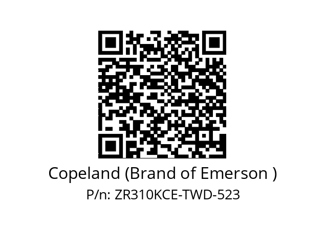   Copeland (Brand of Emerson ) ZR310KCE-TWD-523