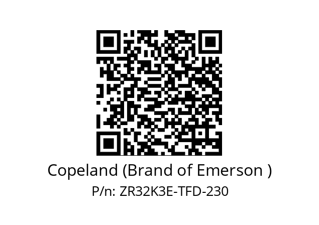   Copeland (Brand of Emerson ) ZR32K3E-TFD-230