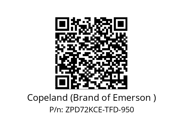   Copeland (Brand of Emerson ) ZPD72KCE-TFD-950