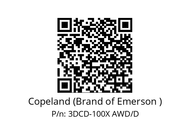   Copeland (Brand of Emerson ) 3DCD-100X AWD/D