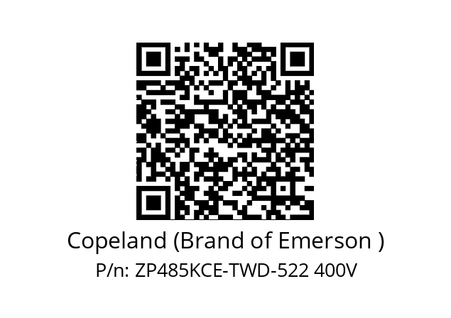   Copeland (Brand of Emerson ) ZP485KCE-TWD-522 400V