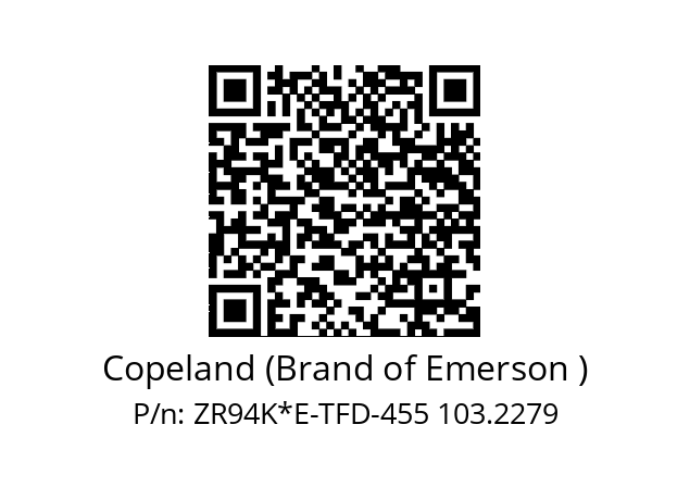   Copeland (Brand of Emerson ) ZR94K*E-TFD-455 103.2279