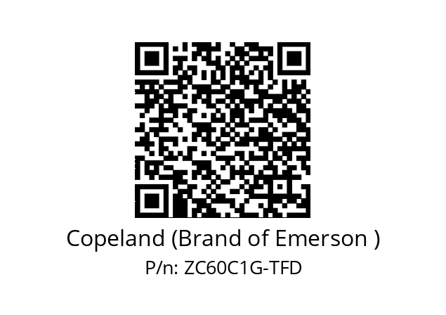   Copeland (Brand of Emerson ) ZC60C1G-TFD