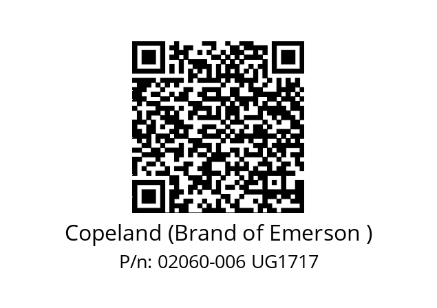   Copeland (Brand of Emerson ) 02060-006 UG1717