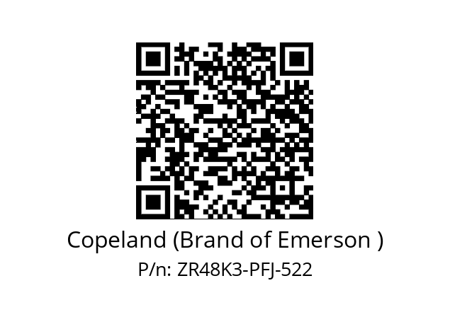   Copeland (Brand of Emerson ) ZR48K3-PFJ-522