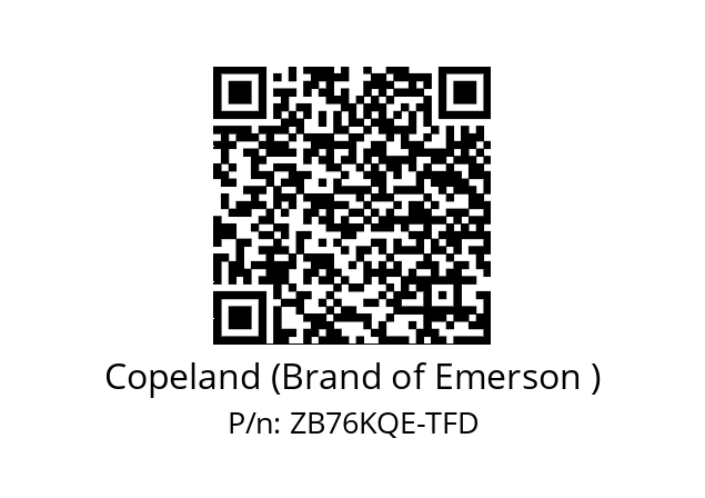   Copeland (Brand of Emerson ) ZB76KQE-TFD