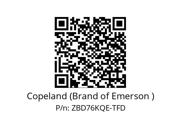   Copeland (Brand of Emerson ) ZBD76KQE-TFD