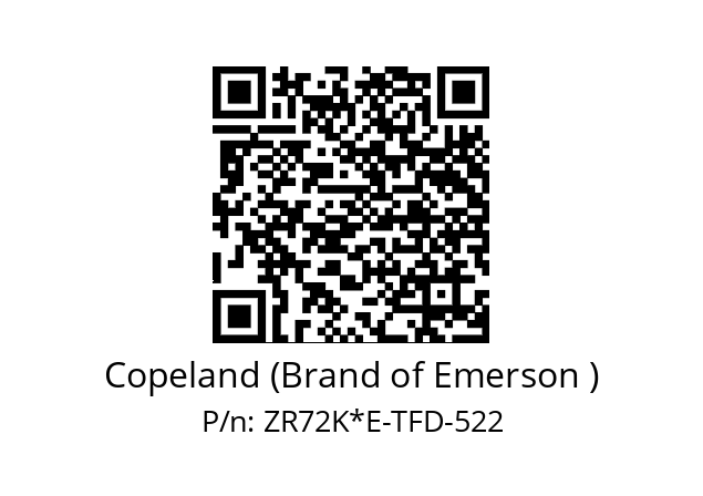   Copeland (Brand of Emerson ) ZR72K*E-TFD-522