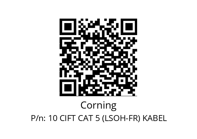   Corning 10 CIFT CAT 5 (LSOH-FR) KABEL