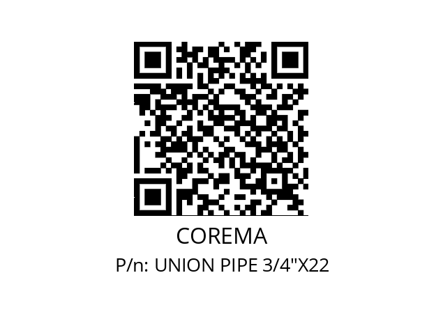   COREMA UNION PIPE 3/4"X22