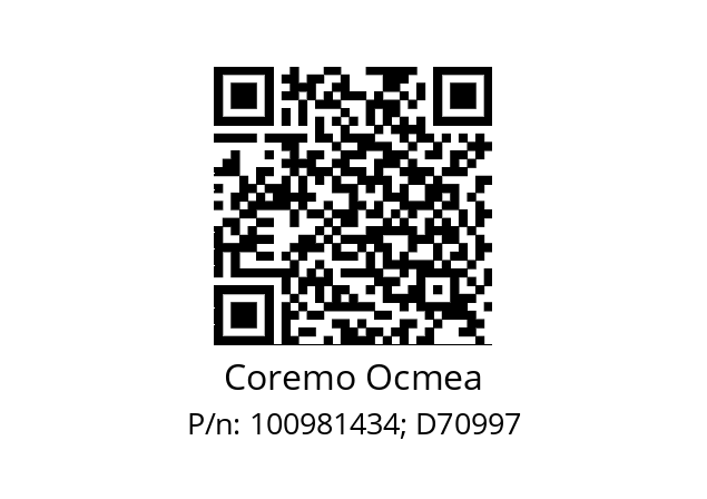   Coremo Ocmea 100981434; D70997