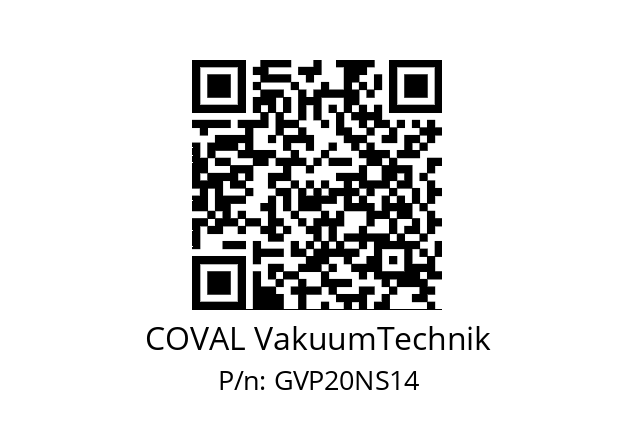   COVAL VakuumTechnik GVP20NS14