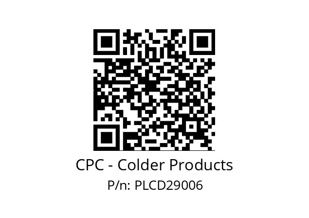   CPC - Colder Products PLCD29006