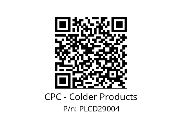   CPC - Colder Products PLCD29004