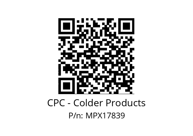   CPC - Colder Products MPX17839