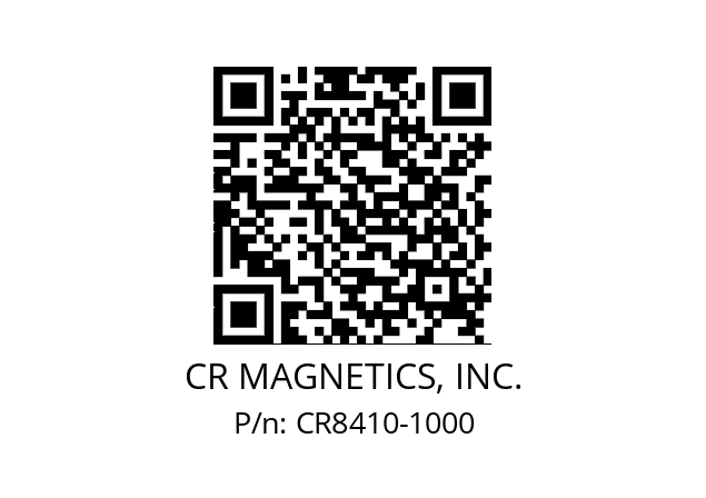   CR MAGNETICS, INC. CR8410-1000