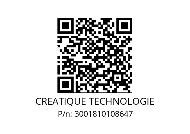   CREATIQUE TECHNOLOGIE 3001810108647