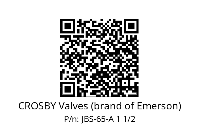   CROSBY Valves (brand of Emerson) JBS-65-A 1 1/2