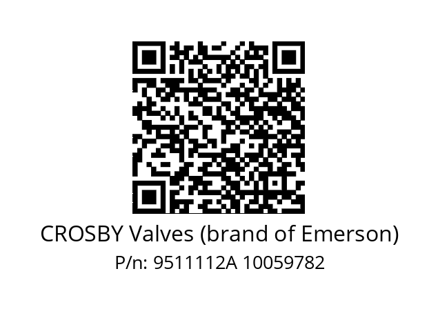   CROSBY Valves (brand of Emerson) 9511112A 10059782