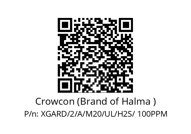   Crowcon (Brand of Halma ) XGARD/2/A/M20/UL/H2S/ 100PPM