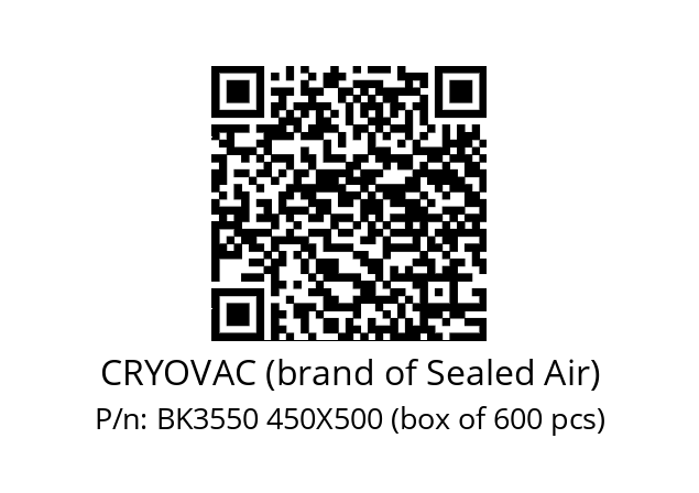   CRYOVAC (brand of Sealed Air) BK3550 450X500 (box of 600 pcs)