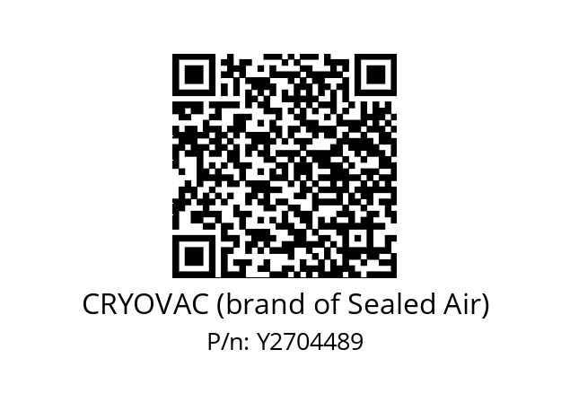   CRYOVAC (brand of Sealed Air) Y2704489