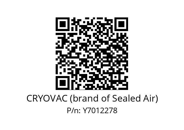   CRYOVAC (brand of Sealed Air) Y7012278